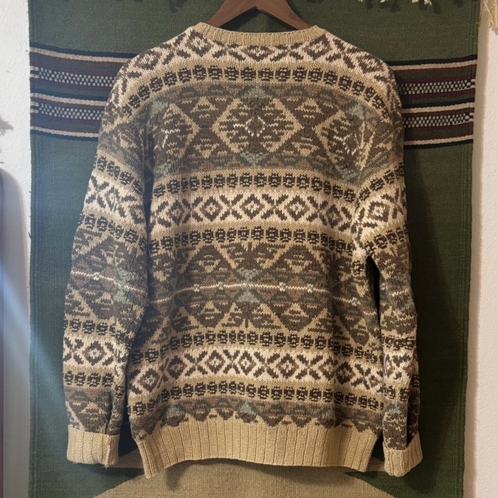 Polo Sport Ralph Lauren Vintage Patterned knit Sweater Silk linen cotton blend - Picture 7 of 16